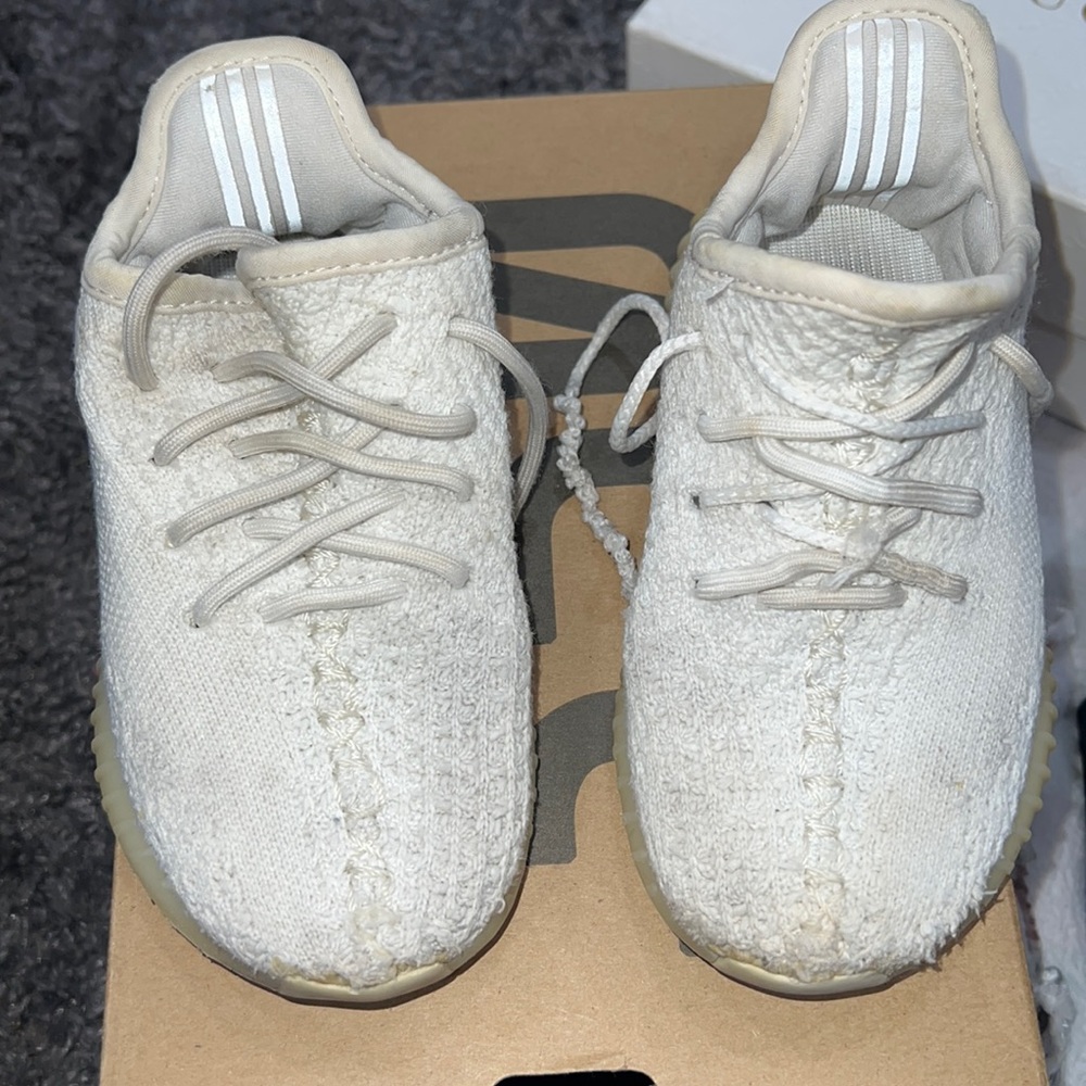 Kids white Yeezys
